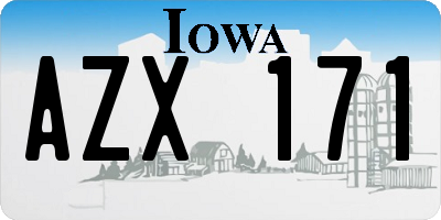 IA license plate AZX171