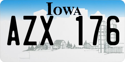 IA license plate AZX176