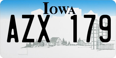 IA license plate AZX179