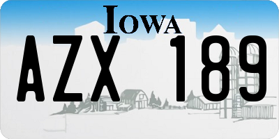IA license plate AZX189