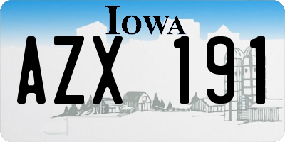 IA license plate AZX191