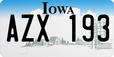 IA license plate AZX193