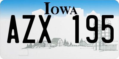 IA license plate AZX195