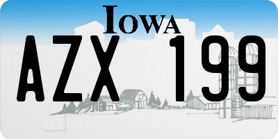 IA license plate AZX199