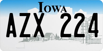 IA license plate AZX224