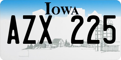 IA license plate AZX225