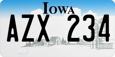 IA license plate AZX234