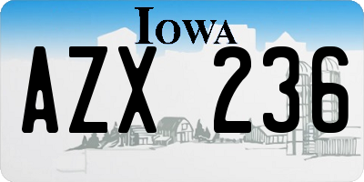 IA license plate AZX236