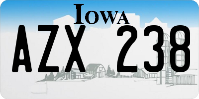IA license plate AZX238