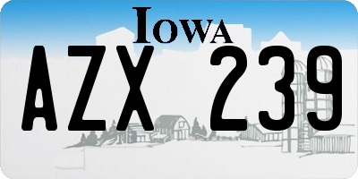 IA license plate AZX239