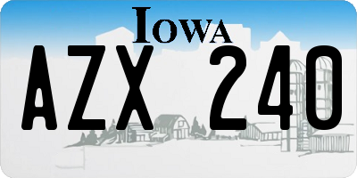 IA license plate AZX240