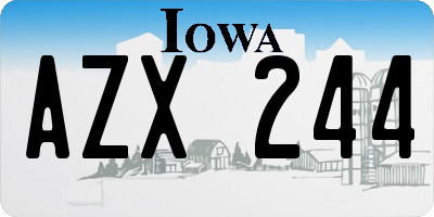 IA license plate AZX244