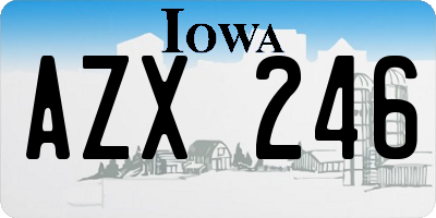 IA license plate AZX246