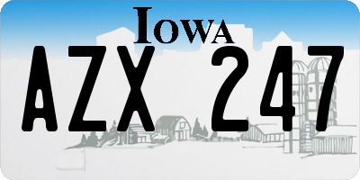IA license plate AZX247
