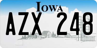IA license plate AZX248
