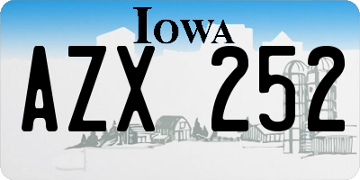 IA license plate AZX252