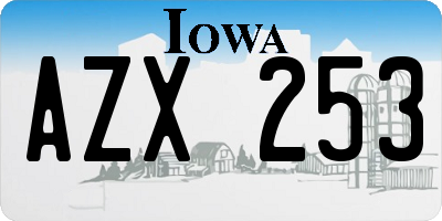 IA license plate AZX253