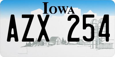 IA license plate AZX254