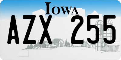 IA license plate AZX255