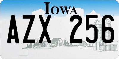 IA license plate AZX256