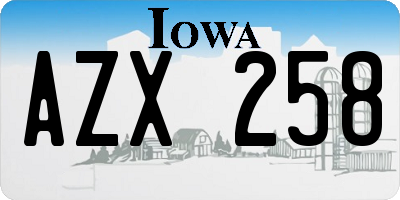 IA license plate AZX258