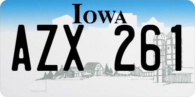 IA license plate AZX261