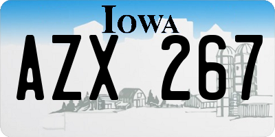 IA license plate AZX267