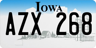IA license plate AZX268