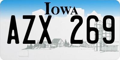 IA license plate AZX269