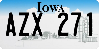 IA license plate AZX271