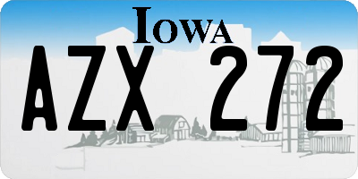 IA license plate AZX272