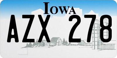 IA license plate AZX278