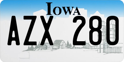 IA license plate AZX280