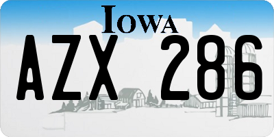 IA license plate AZX286