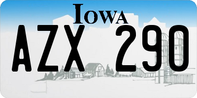 IA license plate AZX290