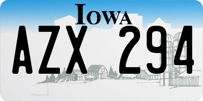 IA license plate AZX294