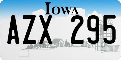 IA license plate AZX295