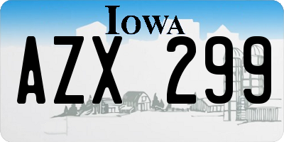 IA license plate AZX299