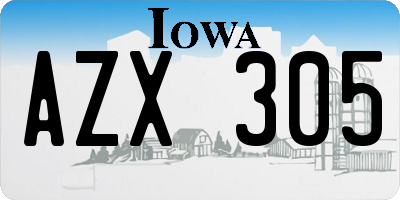 IA license plate AZX305