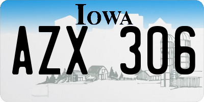 IA license plate AZX306