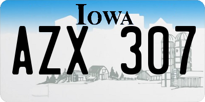 IA license plate AZX307