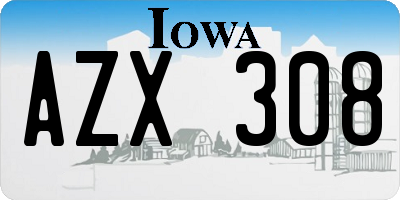 IA license plate AZX308