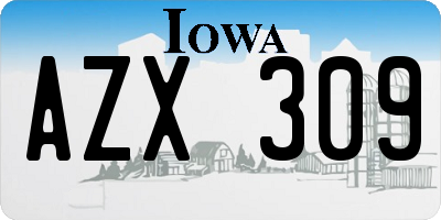 IA license plate AZX309