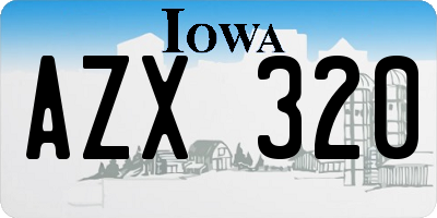 IA license plate AZX320