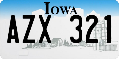 IA license plate AZX321