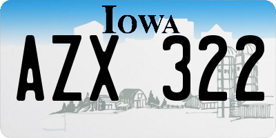 IA license plate AZX322