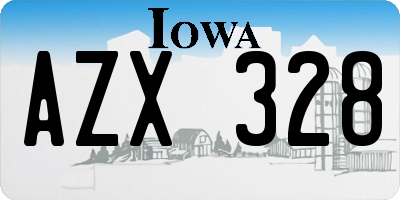IA license plate AZX328