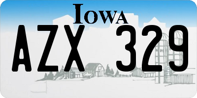 IA license plate AZX329