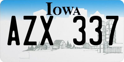 IA license plate AZX337