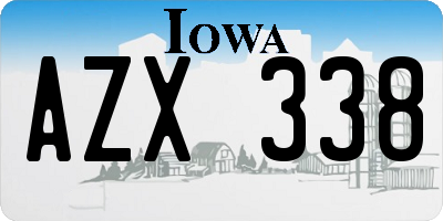 IA license plate AZX338